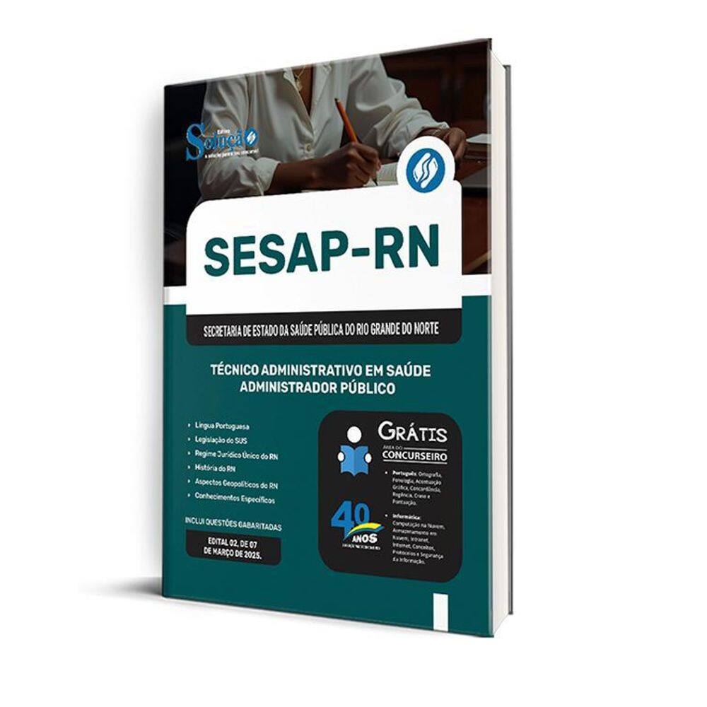 Apostila Sesap Rn 2025 Técnico Administrativo Em Saúde