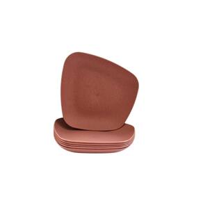 Kit 06 Pratos Plastico Duro Resistente Sobremesa Rosa