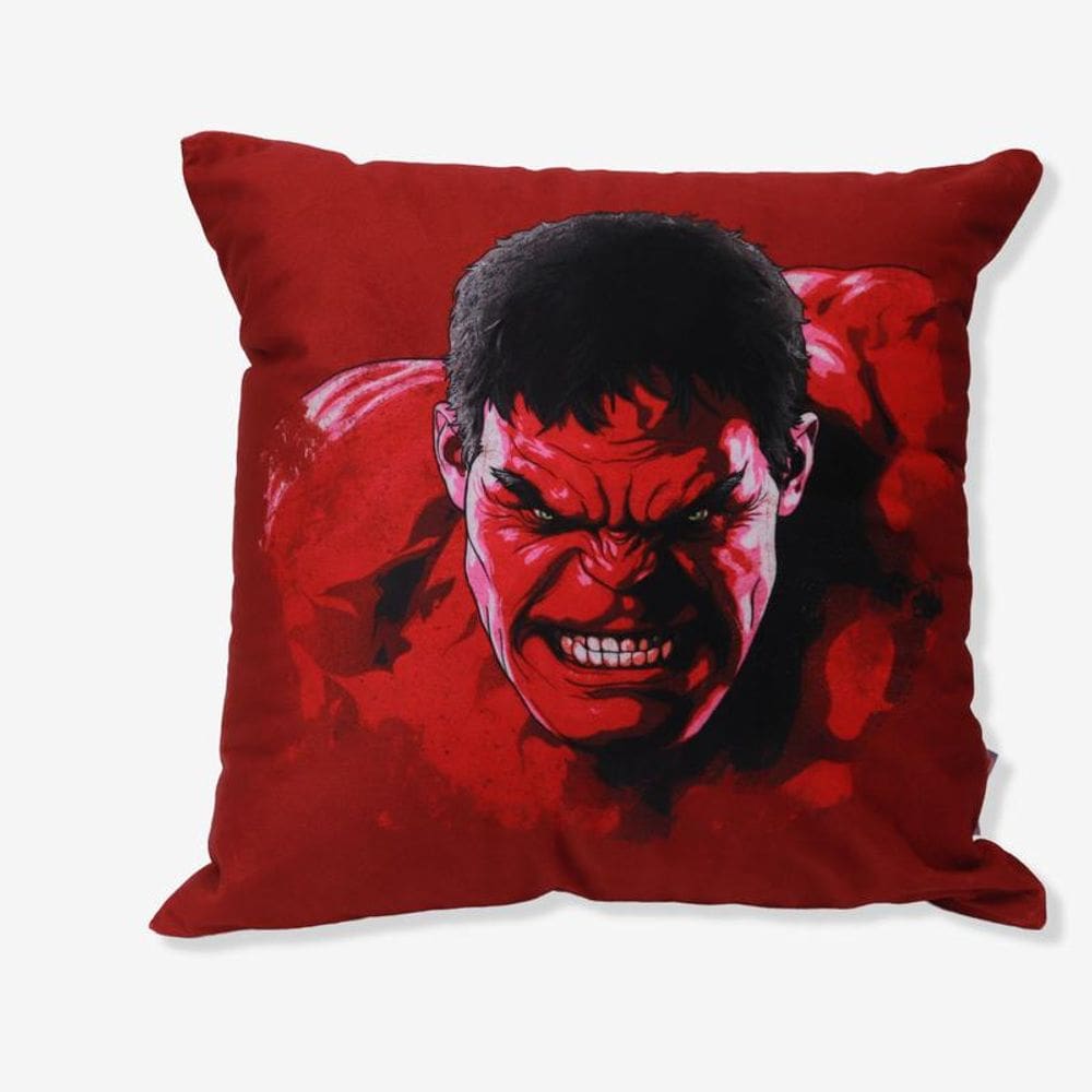 Almofada Hulk Vermelho Fibra Veludo 40X40cm Red Hulk