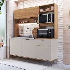 Cozinha Compacta Completa 5 Portas Espaço para Forno e Microondas Nicole Freijo/Arenas
