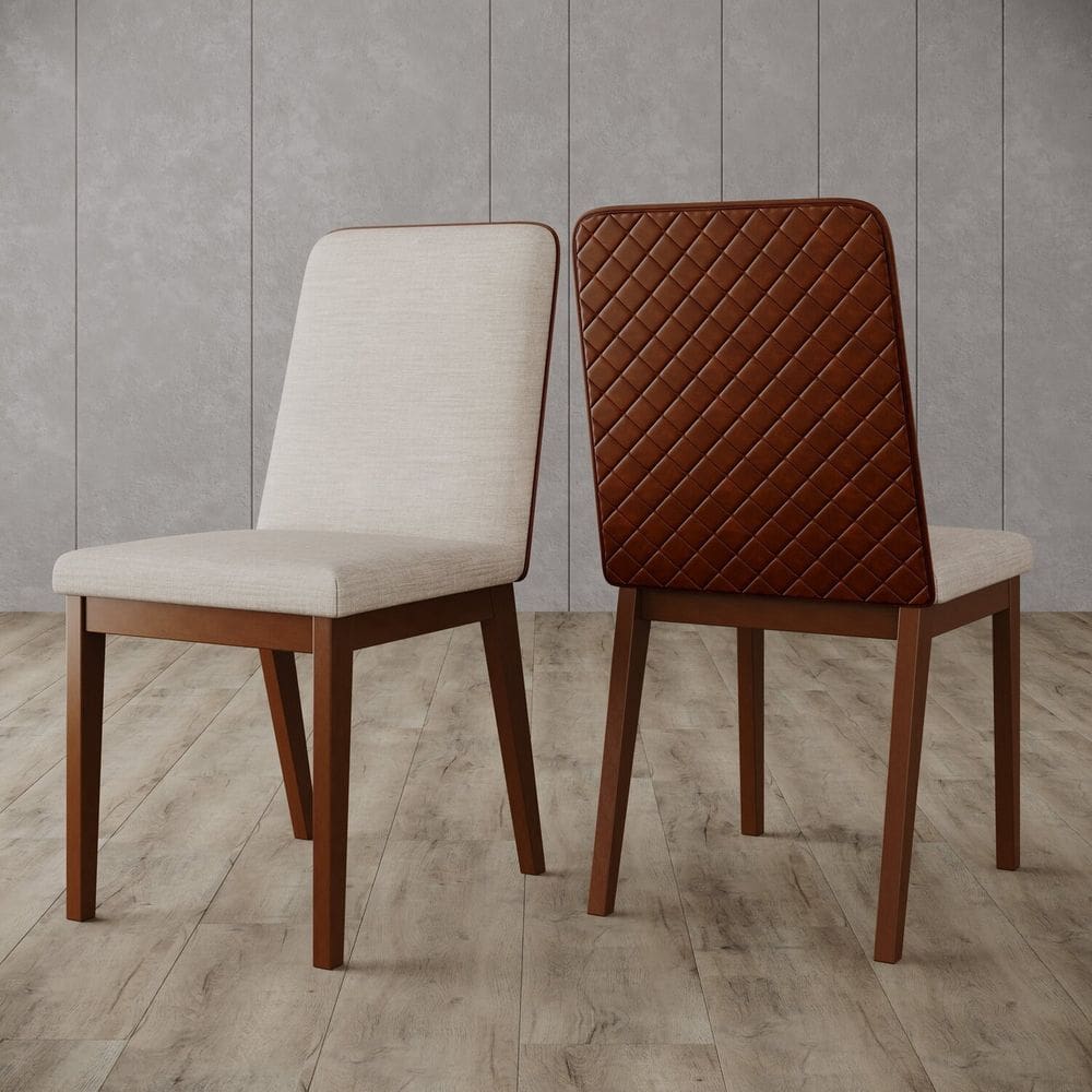 Conjunto 2 Cadeiras para Mesa de Jantar Elena Marrom/Caramelo