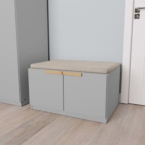 Banco 2 Portas 80cm Jade Cabecasa Madeiramadeira Cinza Urbano