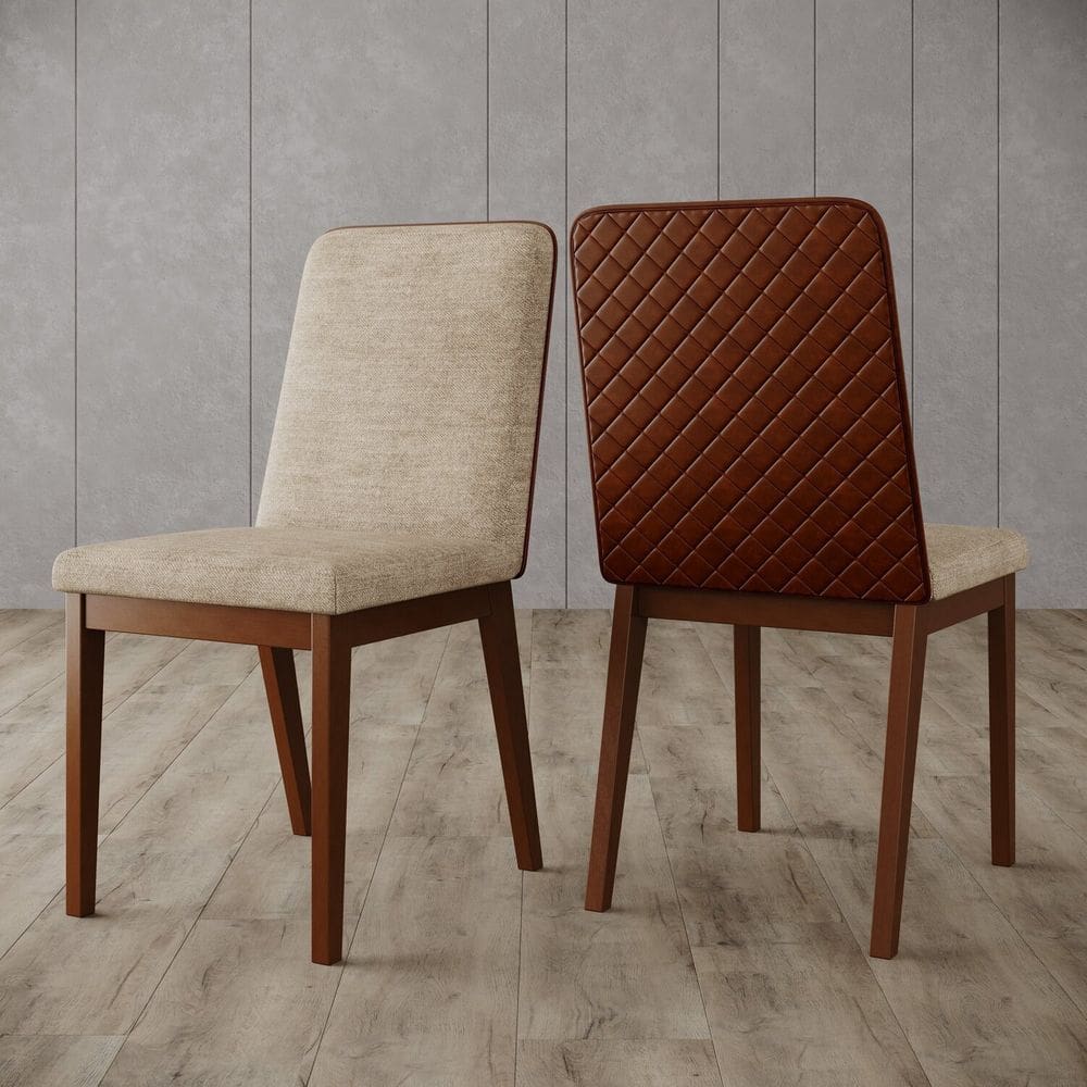 Conjunto 2 Cadeiras Pietra para Mesa de Jantar Marrom/Caramelo/Creme