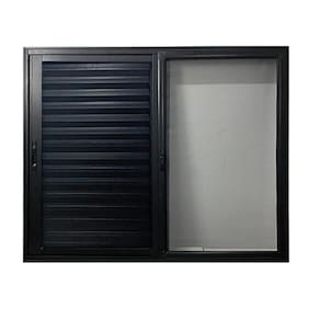 Janela Veneziana 3 Folhas Móveis Tela Mosquiteira 100x120cm Preto