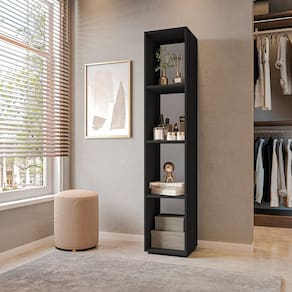 Estante para Livros Modular 4 Nichos Delta Preto