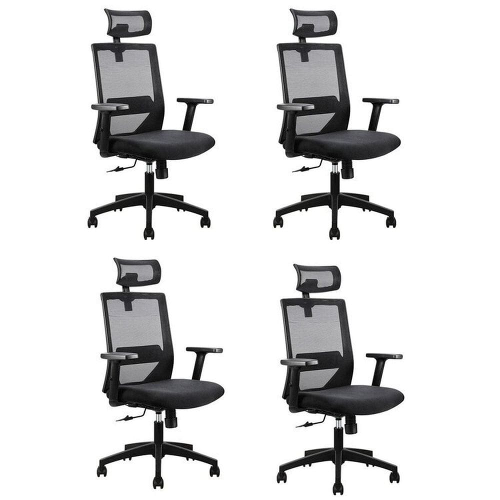 Kit 4 Cadeiras Presidente Nr17 Office Chicago Preto