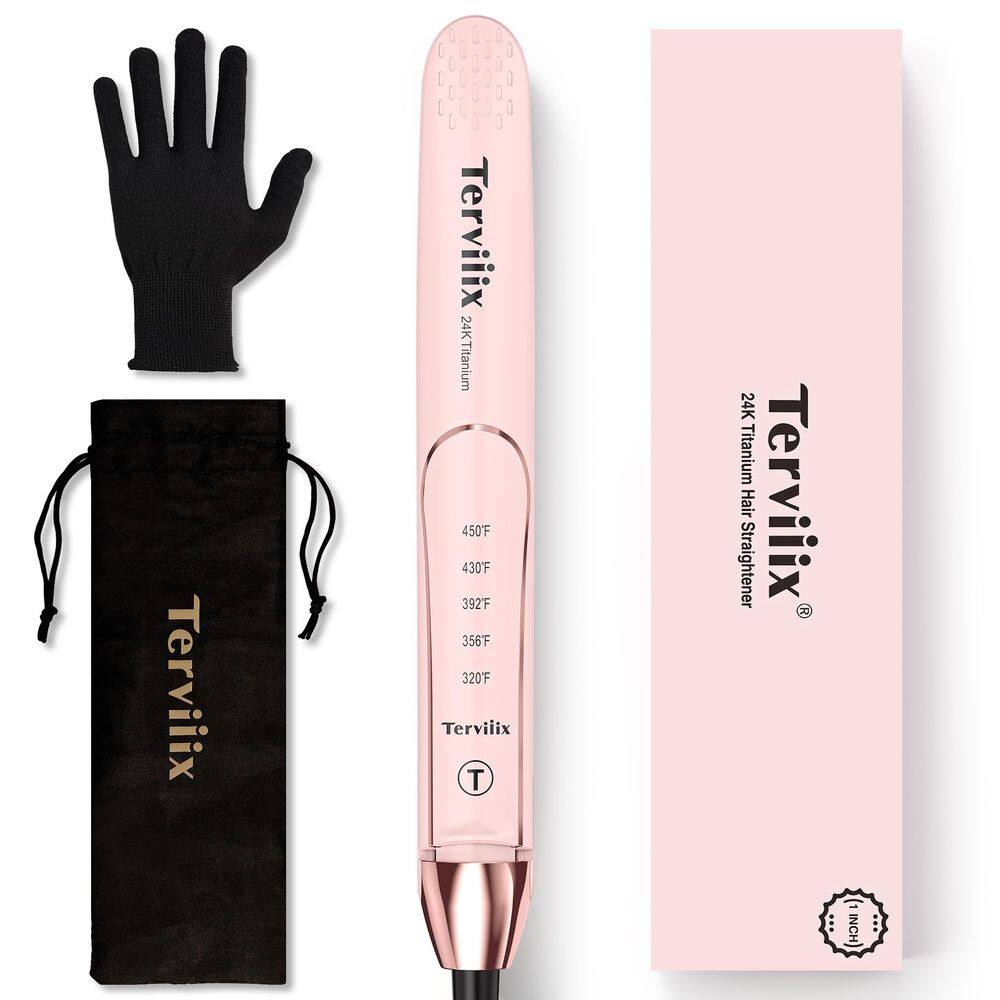 Alisador e modelador de cabelo Terviiix Titanium Pink 2 em 1