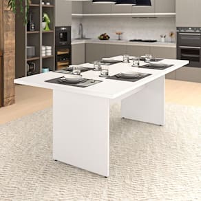 Mesa de Jantar 6 Lugares Cozinha 200x100cm Mdp Branco
