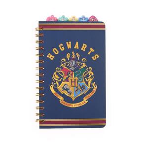 Caderno espiral prateado Buffalo Harry Potter Hogwarts com 5 abas