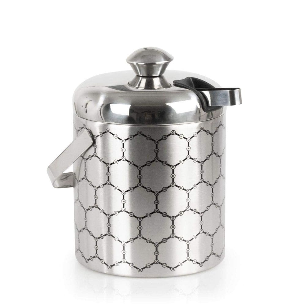 Padrão de molécula de gelo de aço inoxidável ThinkGeek para balde de gelo