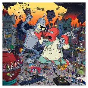 Quebra-cabeça Toynk Futurama Bender vs. Zoidberg de 1000 peças