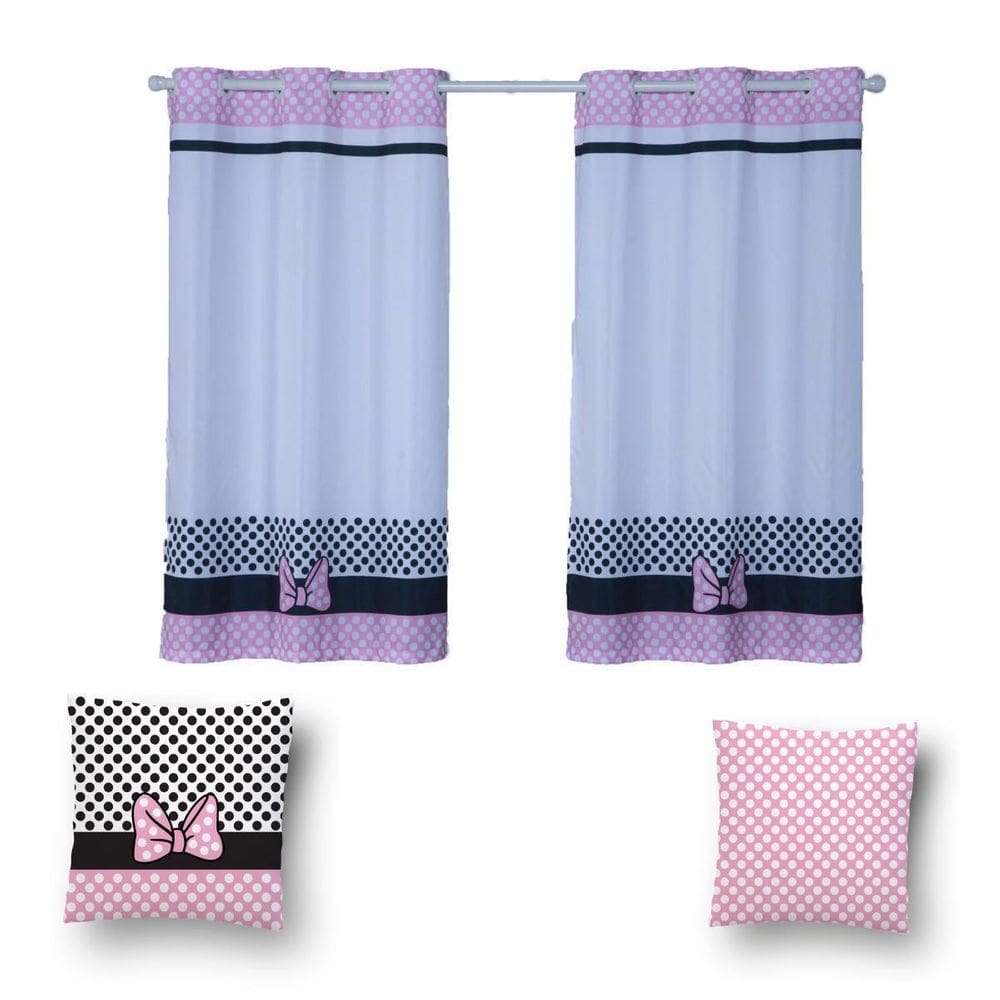 Kit De Cortina De 2 Metros + 2 Almofadas Infantis Kids