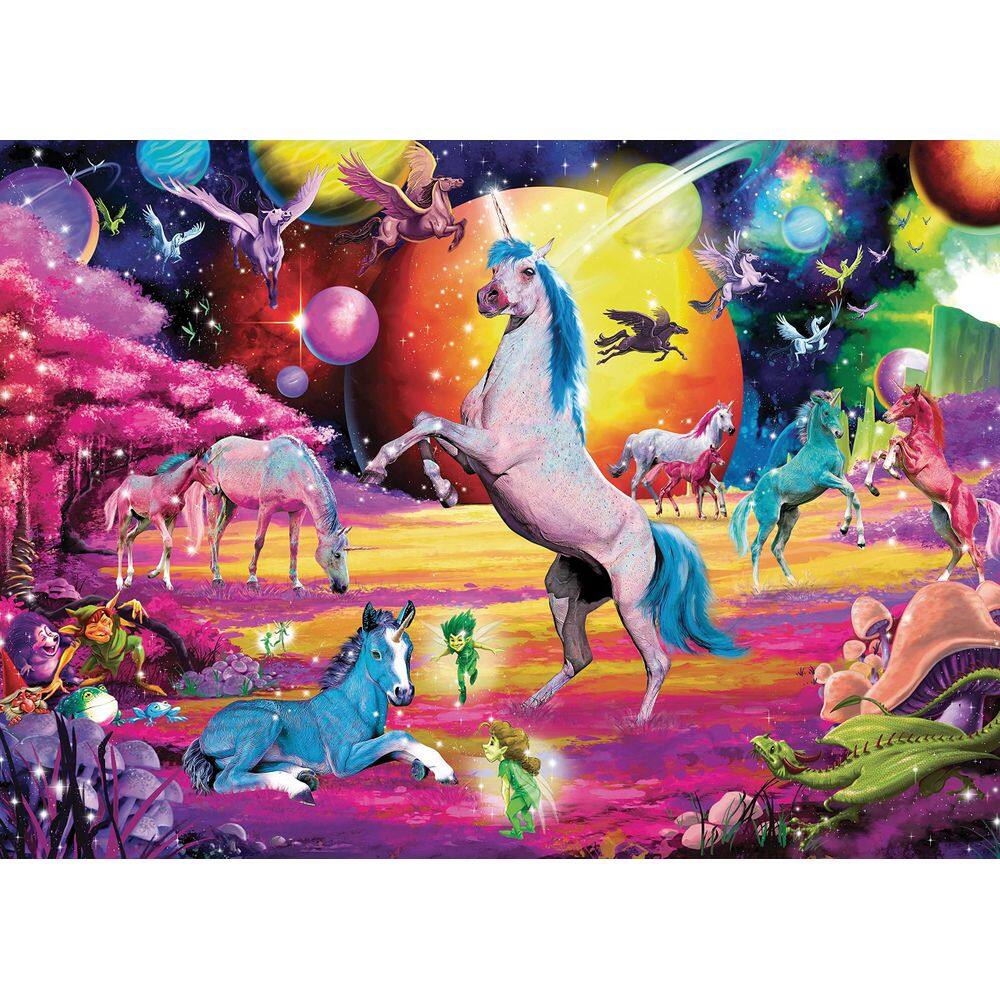 Quebra-cabeça Toynk Universe of Unicorns Rainbow 1000 peças