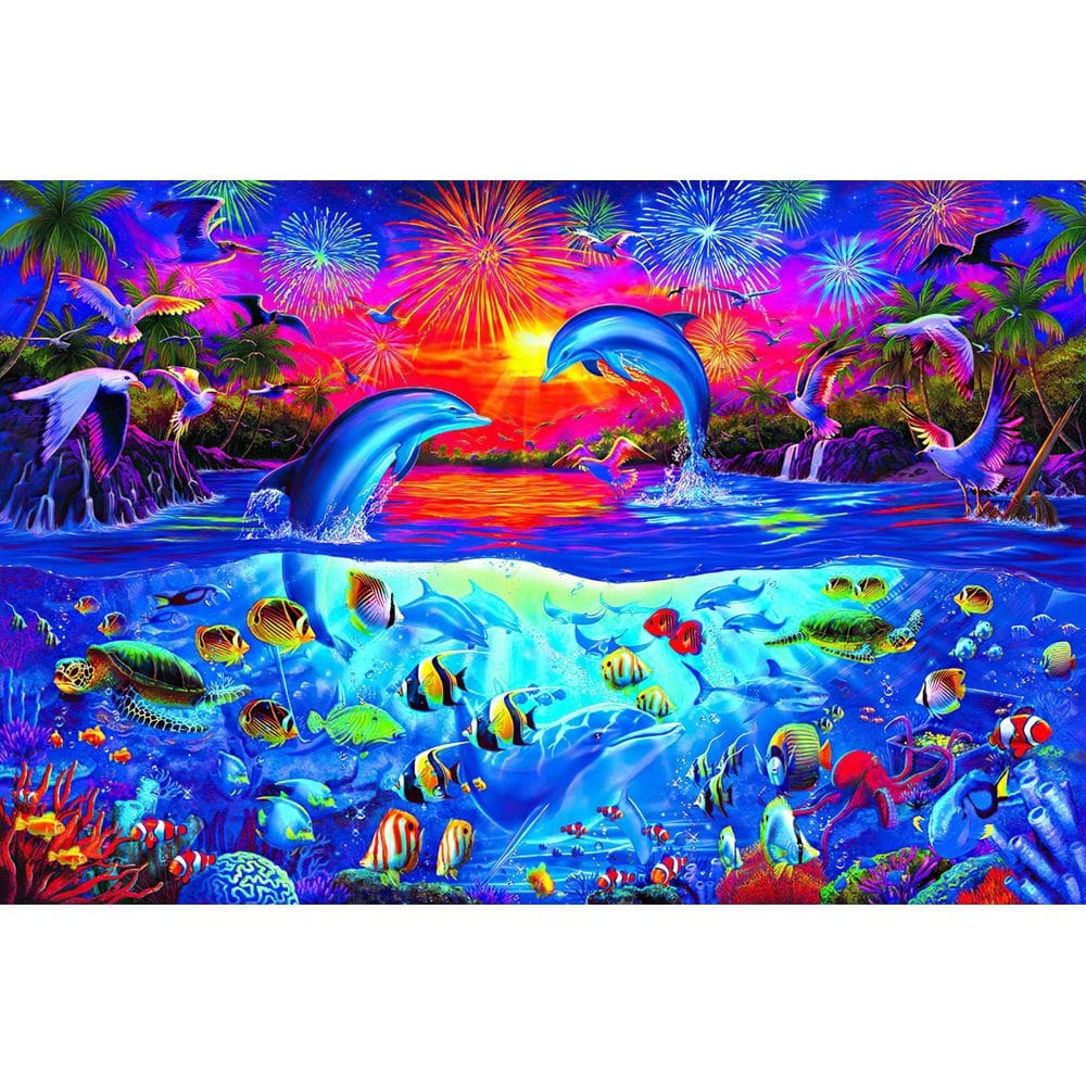 Quebra-cabeça Toynk Dolphin`s Paradise Ocean 1000 peças