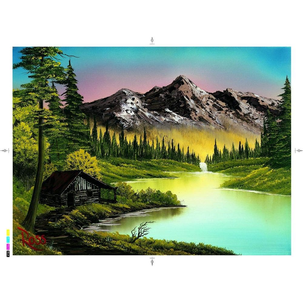 Quebra-cabeça Toynk Bob Ross Mountain Retreat 1000 peças
