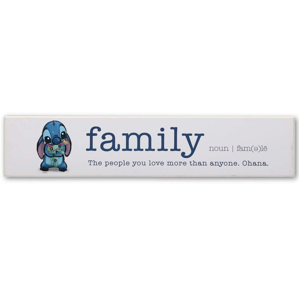 Decoração de parede de tábuas de madeira Disney Lilo and Stitch Ohana Family