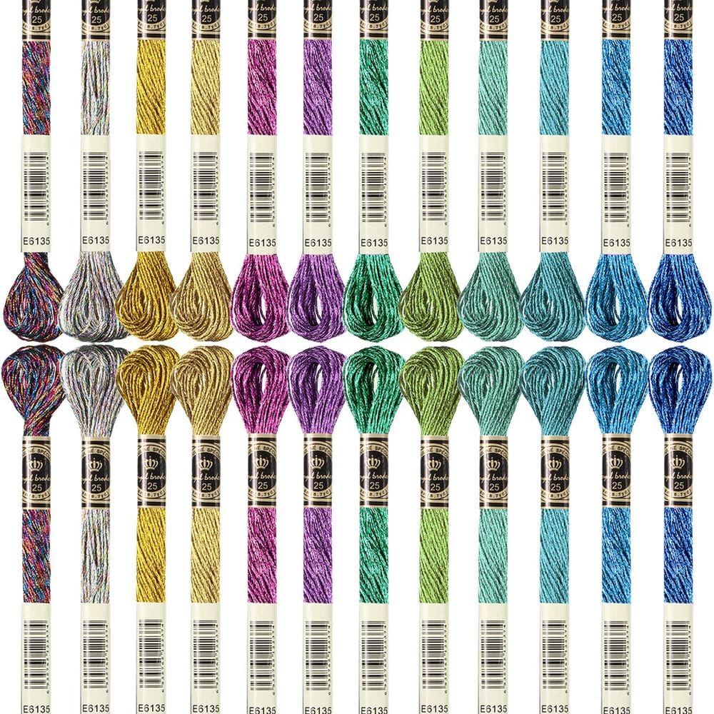 Linha de bordar WILLBOND Metallic Floss, 24 unidades (clássica)