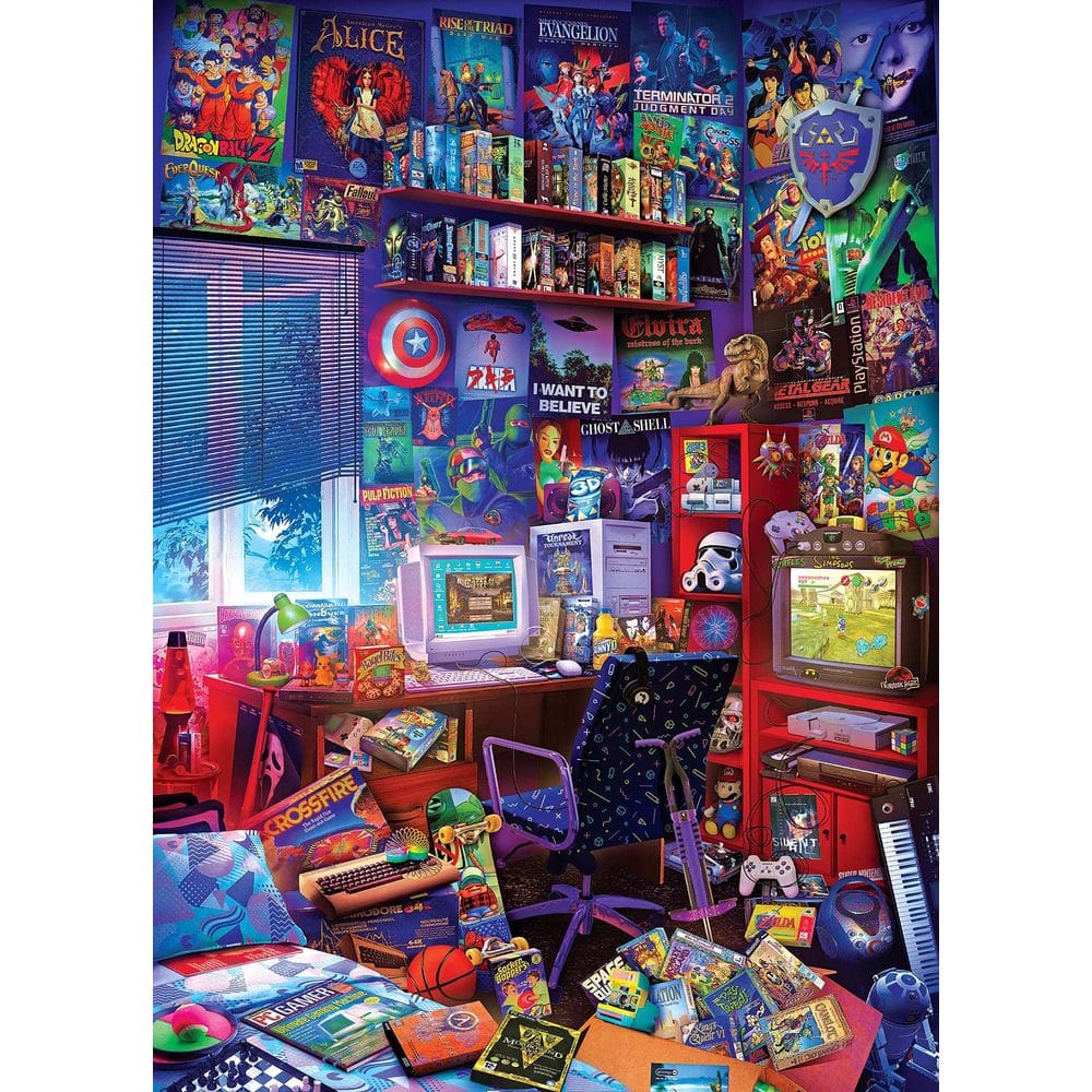 Quebra-cabeça Toynk 80s Game Room Pop Culture 1000 peças