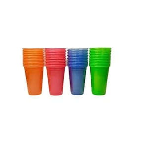 Copo Descartável Neon 300Ml Balada Com 200Un Coloridos