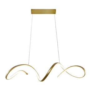 Lustre Pendente Taschibra Londres Led Bivolt Dourado 3000k Luz Amarela 15051070
