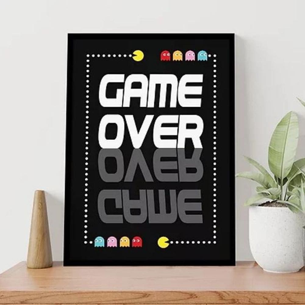 Quadro Gamer Game Over 24X18Cm