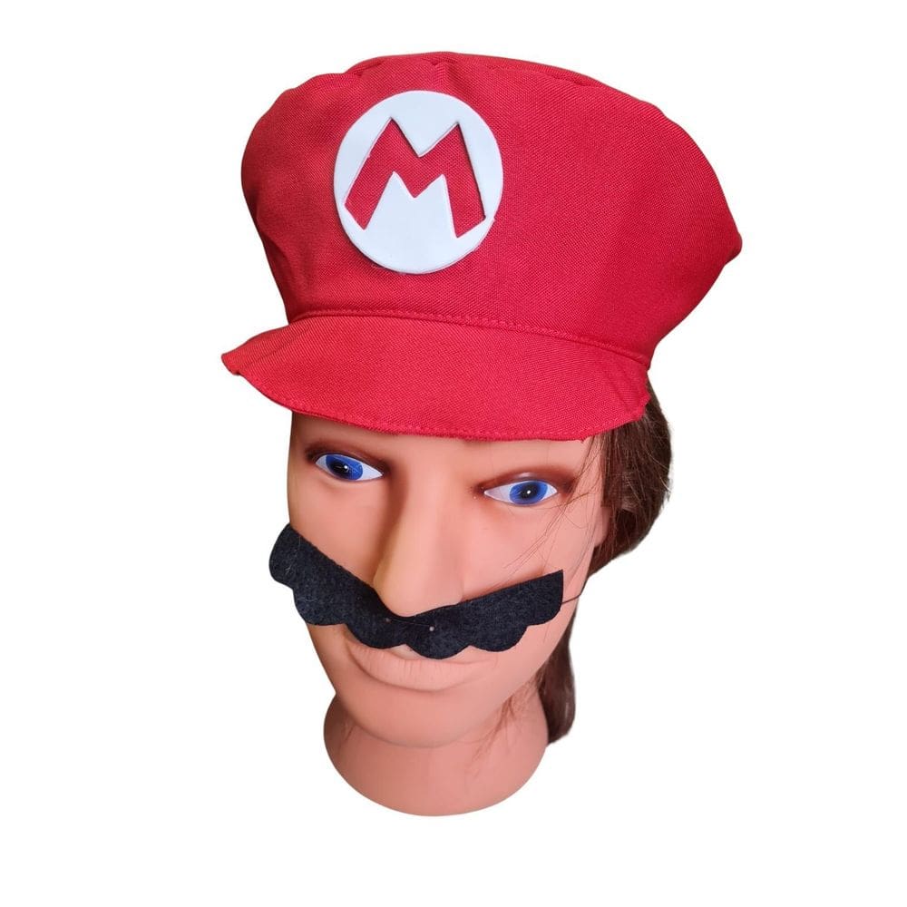 Chapéu Quepe Boina Super Mário Bross Com Bigode- Infantil