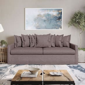 Sofá com Capa 100% Removível e Lavável Enseada 240cm Prata