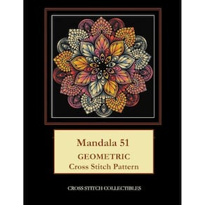 Desenho geométrico Mandala 51 com padrão de ponto cruz