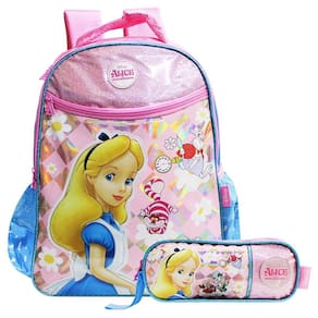 Mochila Alice No País Das Maravilhas E Estojo Escolar