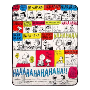 História em quadrinhos Throw Blanket Silver Buffalo Peanuts Ha Ha Ha