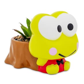 Mini Planter Silver Buffalo Sanrio Keroppi Stump com suculenta