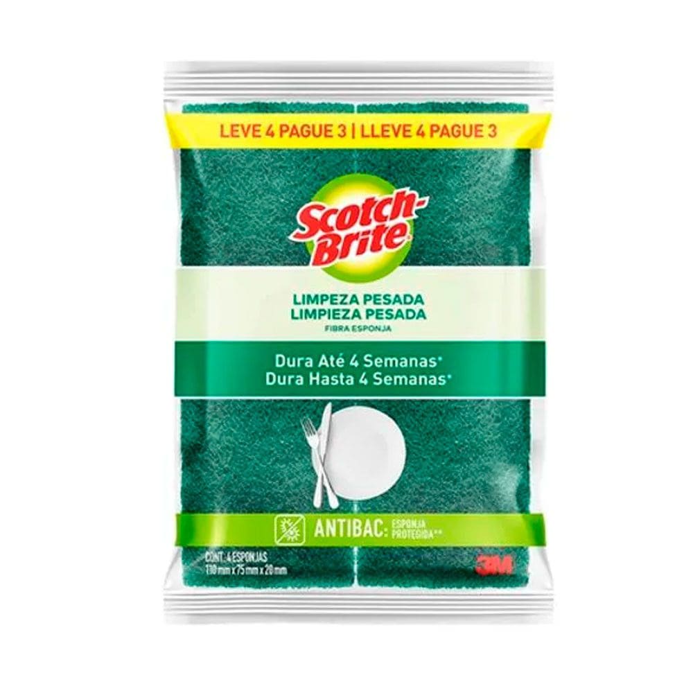 Esponja Multiuso Profissional com 4 Unidades 3M Scotch Brite