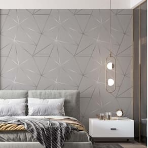 Papel De Parede Adesivo Zara Cinza E Prata - 3,0M