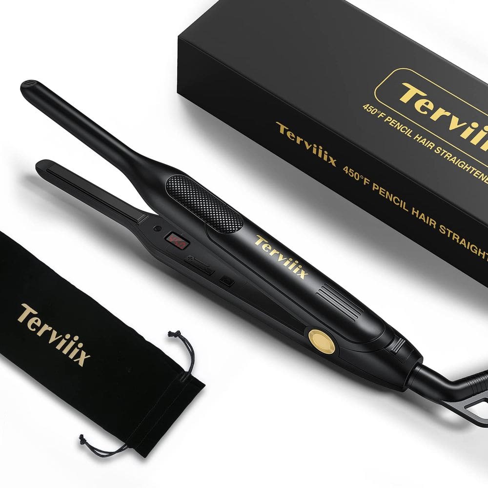 Lápis Flat Iron Terviiix para bordas e cabelos curtos, cerâmica de 8 mm
