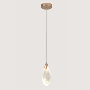 Pendente Gota Cristal Dourado 21cm Led 5W 3000K Bivolt