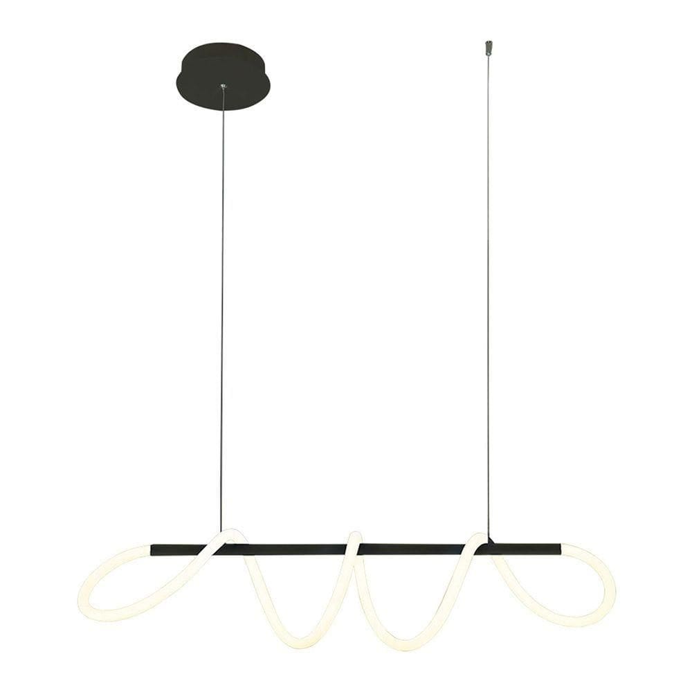 Lustre Pendente Taschibra Zurique Led Bivolt Preto 3000k Luz Amarela 15051076