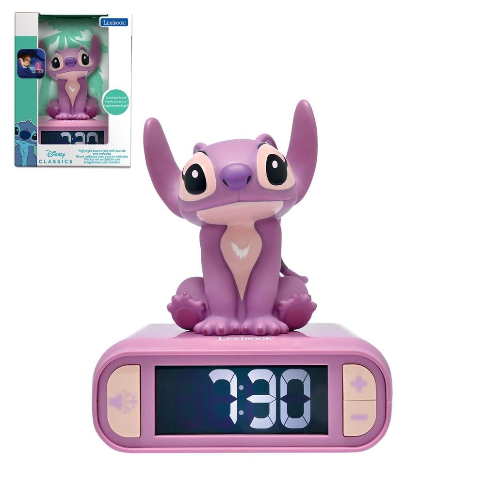Despertador com luz noturna LexiBook Disney Stitch Angel Pink