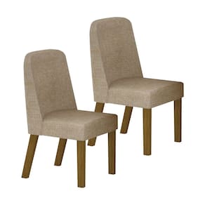 Conjunto 2 Cadeiras para Sala de Jantar Isis Freijo/linho palha