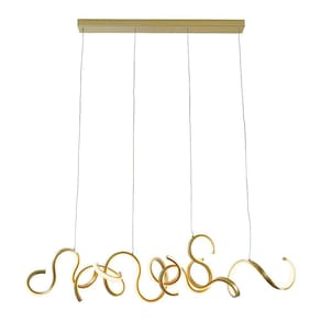 Lustre Pendente Taschibra Toronto Led Bivolt Dourado 3000k Luz Amarela 15051086