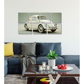 Quadro Decorativo Fusquinha Fusca Para Sala 7 Peças