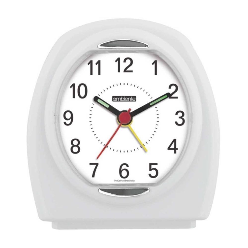 Relógio Despertador Ambiente Quartz 1603-021 Branco