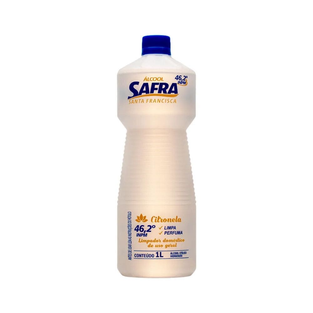 Kit 3 Desinfetantes Álcool Líquido 46,2 INPM Etílico Citronela 1L Safra
