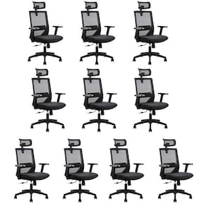 Kit 10 Cadeiras Presidente Nr17 Office Chicago Preto