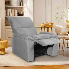 Poltrona do Papai Reclinável Copenhagen Suede Cinza