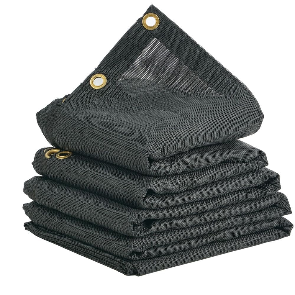 Lona de malha para caminhão basculante VEVOR 7x14 pés revestida de PVC preta Heavy Duty
