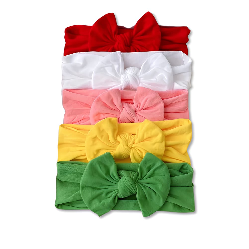 Lacinhos de Bebê Turbante Infantil de Cabelo 5 Unidades