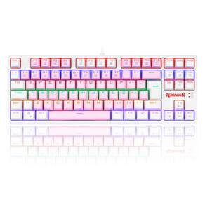 Teclado Mecânico Gamer Redragon Daska ABNT2 Rainbow Switch Marrom Rosa e Branco - K576PW-R PT-BROWN