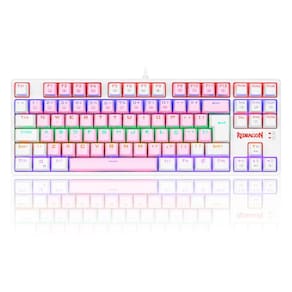 Teclado Mecânico Gamer Redragon Daksa Bubblegum RGB Switch Blue ABNT2 Branco e Rosa K576PW-R PT-Blue