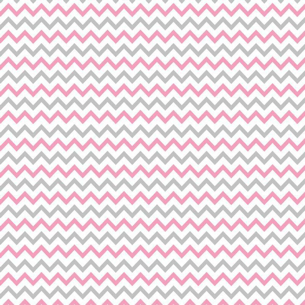 Papel Parede Chevron Rosa Branco E Cinza Adesivo Decorativo