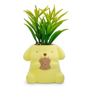 Mini plantadeira Sanrio Pompompurin Ceramic com planta artificial